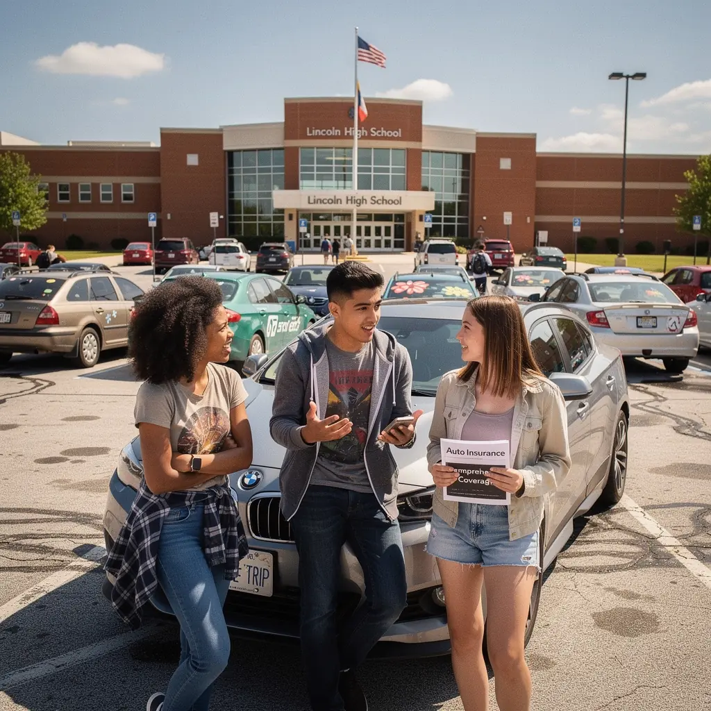 Grafika przedstawiająca kalkulator i notatnik, symbolizująca obliczenia kosztów ubezpieczenia samochodowego.